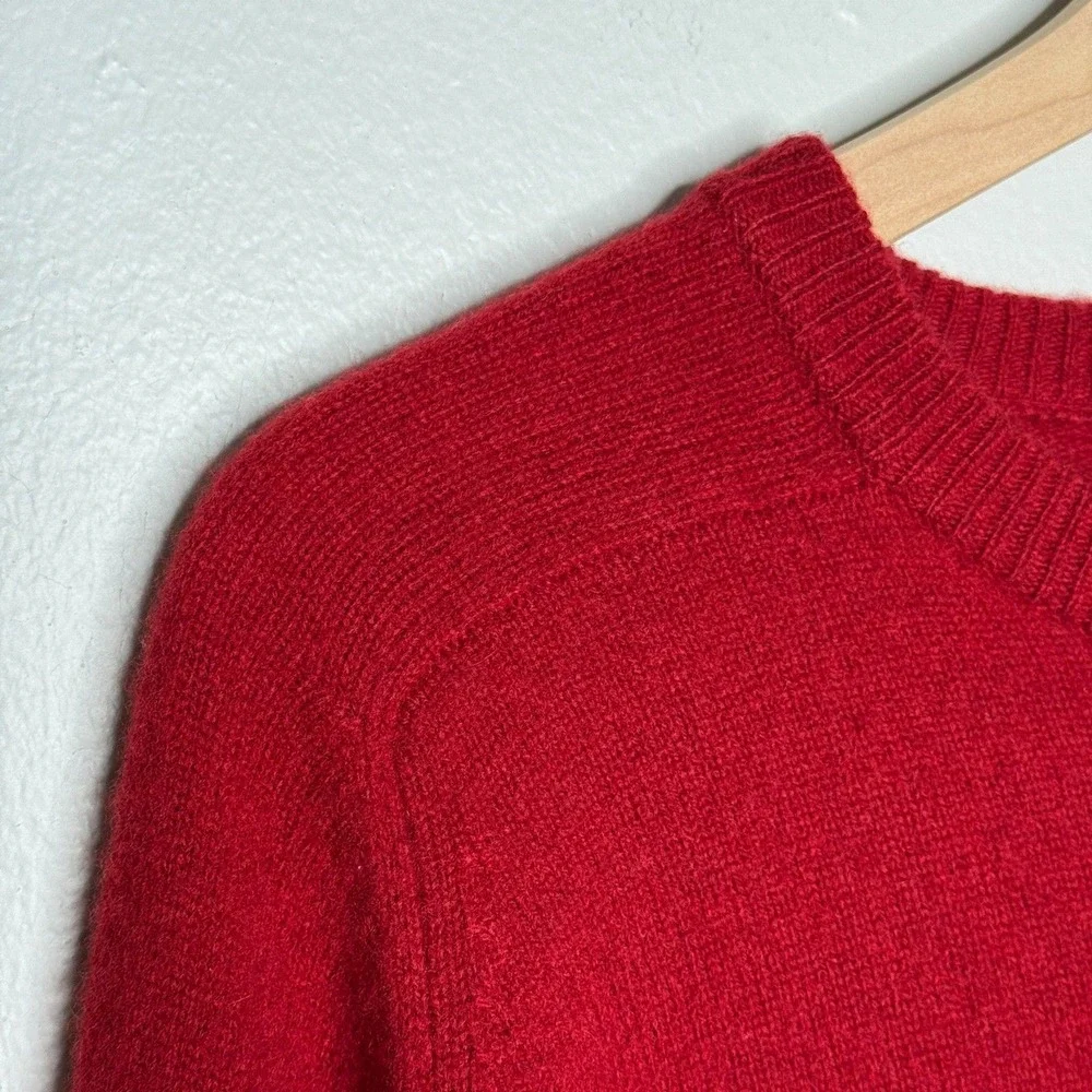 Springfield Mens Lambs‎ Wool Sweater Large Red Crewneck Preppy Cabin Academia